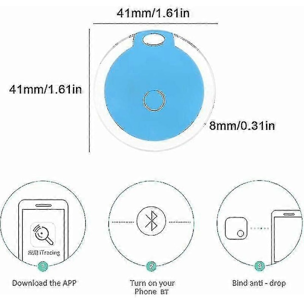 4-pack Mini GPS-tracker Vattentät Bärbar Bluetooth-tracker för Bagage/Barn/Husdjur/Katt/Hund Premium