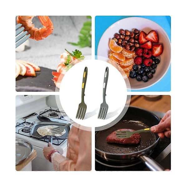 2 st Silikon Flexibla Gafflar, Silikon Matlagningsgaffel Värmebeständig, Multifunktionell Blandningsgaffel f