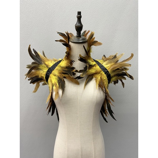 Naturlig Fjäder Shrug Sjal För Kvinnor Cosplay Svart Halloween Lyx Fjäder Axel Wraps Sexig Punk Gotisk Fjäder Scarves Blown One Size