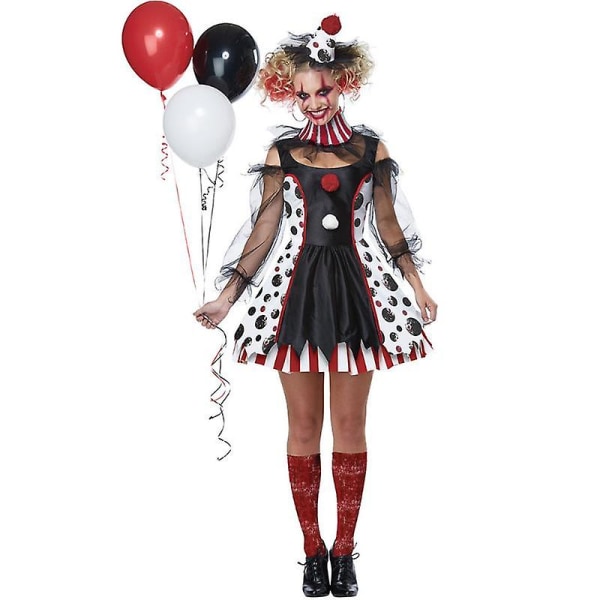 Kvinnor Ond Clown Joker Kostymer Cosplay Kvinna Halloween Karneval Purim Rolig Fest Utklädnad Vuxen Kvinnlig Uniform XL