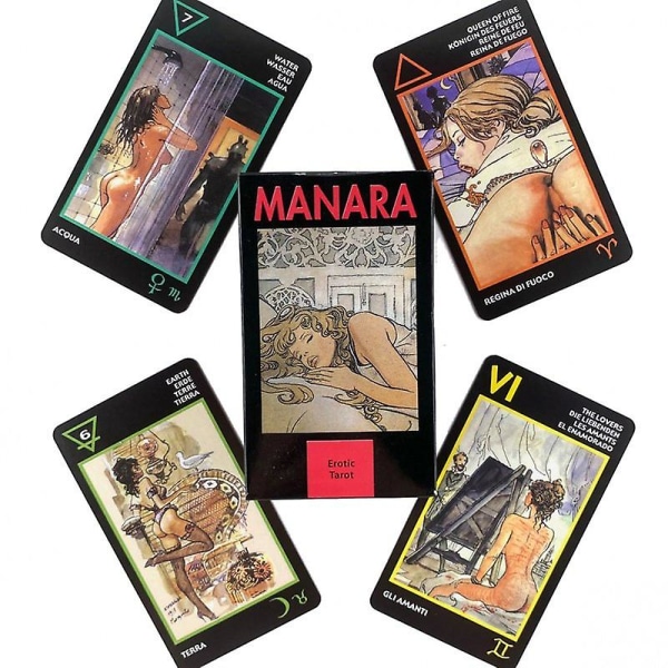 Manara Tarotkortstokk Bordorakel Spådom Skjebne Engelsk Brettspill Spillekort Selskap 78pcs tt105