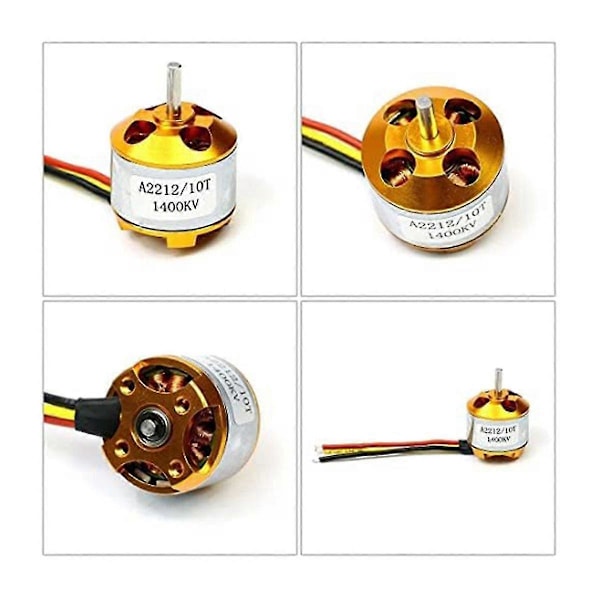 2 kpl 2212 1400kv/2200kv Harjaton Ulkoroottorimoottori Kiinnikkeellä 10t/6t+30a Xt60 Esc Rc-lentokoneeseen Q-Useful