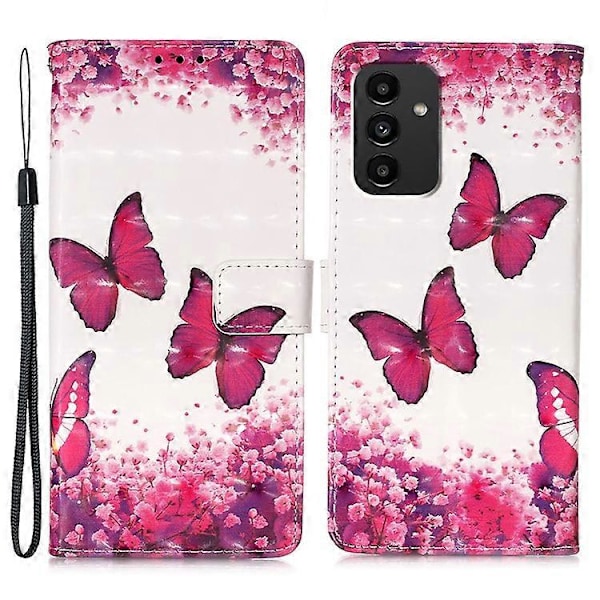 Kompatibel med Samsung Galaxy A34 5G YB Mønster Print Læder Serie-2 PU Læder 3D Mønster Print Støtteben Anti-ridse P