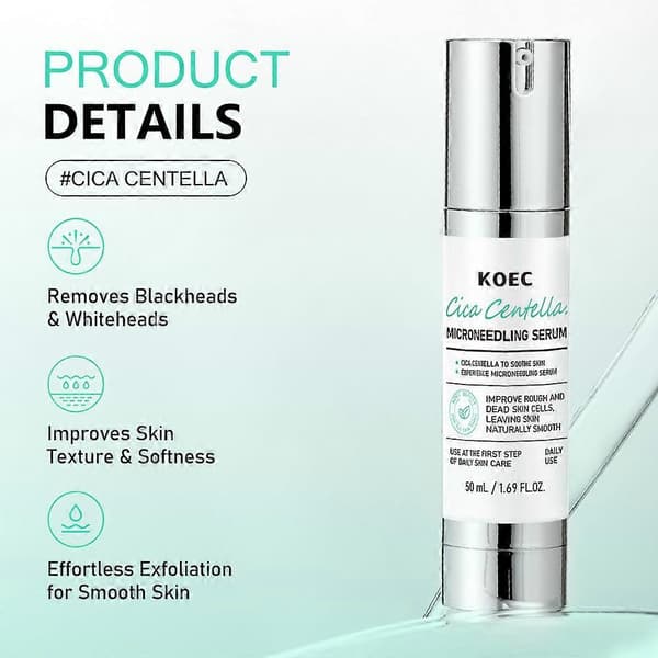Microneedle Essence Desalination Fine Lines Spots Collagen Solution Reverse Aging Recombinant Improves Rough Texture 50ml Centella Asiatica