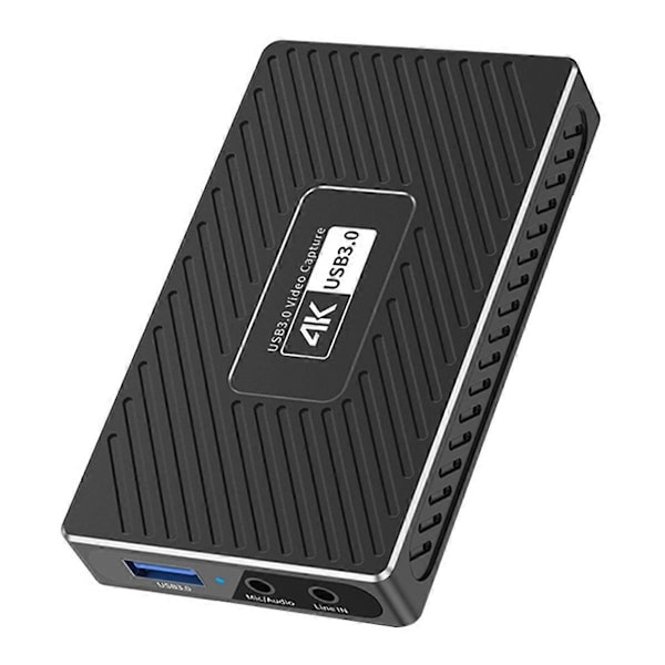 4K HD Video Capture Card USB3.0 Spillstrømming og Videoopptaker med Mikrofoninngang