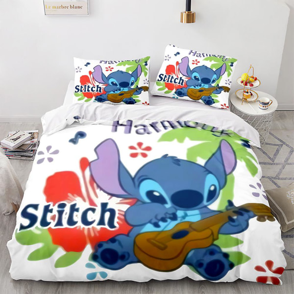 Stitch 3d- printed Sängkläder Set Cover Cover Kuddfodral Barn Present Färg 16 AU KING 220x240cm