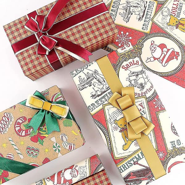 Julklappspapper Återvunnet Vintage Presentpapper 50 x 70 cm