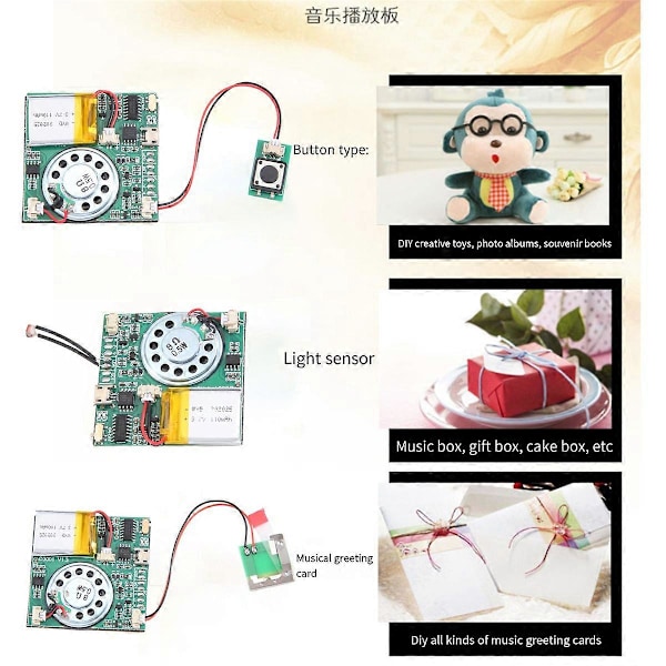 USB-äänitysmusiikkimoduuli DIY MP3 Äänitettävä äänimoduuli USB Ladattava äänimoduuli