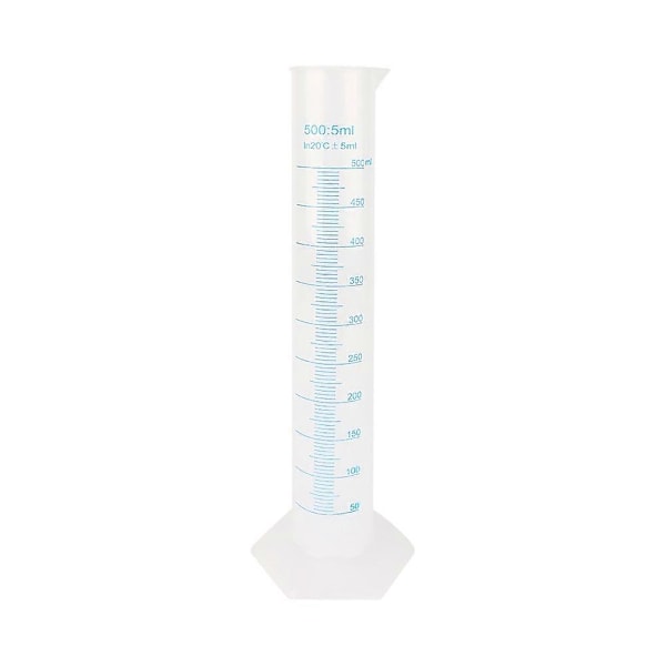 500ml Mätcylinder Plast Graderad Laboratorieprovning Vätskerör Het