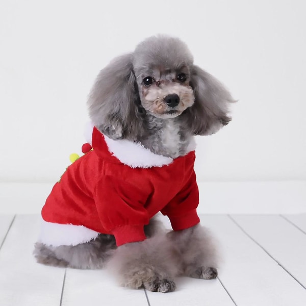 Xmas Puppy Fleece Pyjamat, Lemmikkien Talvi Lämmin Pehmeä Villapaita Koira Kissalle Kodikas Pjs Joulupukuvaatteet L