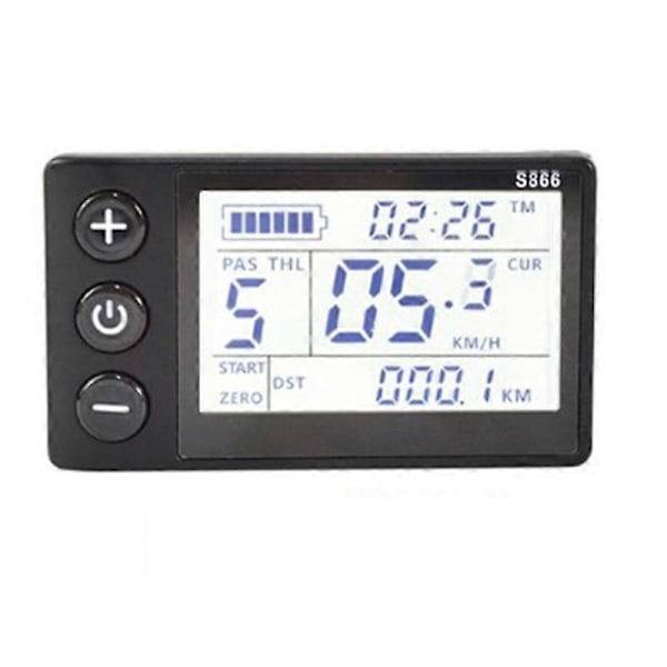 S866 Elektrisk Cykel LCD Display E-Bike Elektrisk Scooter Display Mätare Kontrollpanel med Vattentät P