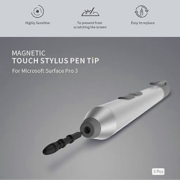 för Surface Pro 3 Pennspets 3st Ersättningsspetsar Refill för Surface Pro 3 Kontakt Stylus Penna