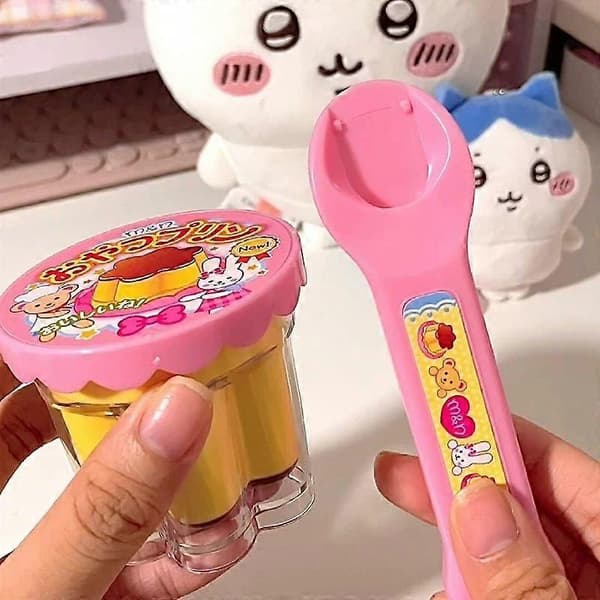 Jordbærpudding-matleker for dukker, late som-matleker for jenter 3-8 år, perfekt for dukkerollelek for jenter 3-8 år 2SET