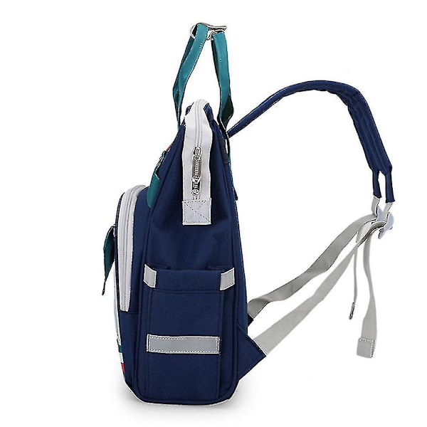 Bærbar Mode Personlighed Rygsæk Kontrastfarve Rygsæk Nylon Primær Skoletaske light blue