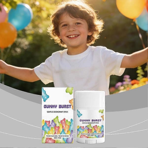 Gummy Burst Børne Deodorant - Mild & Ikke-klæbende Stift