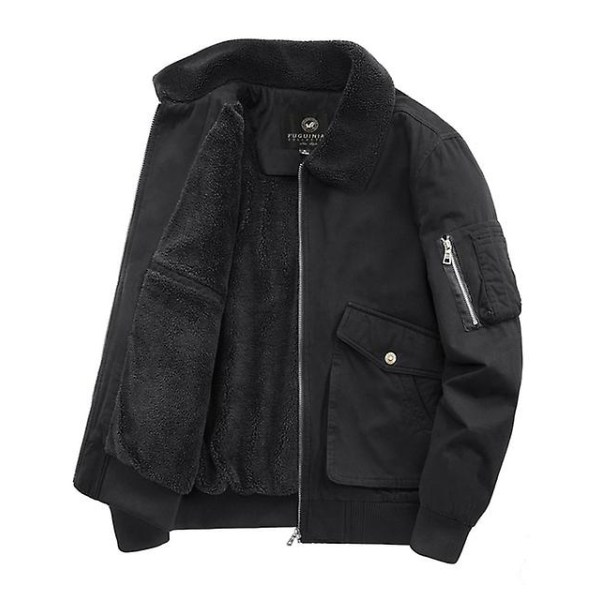 Vinter Herr Militär Cargo Jacka Fleece Varm Vindtät Bomull Herr Bomberjackor Casual Vindtät Kofta Rockar Herr 4XL