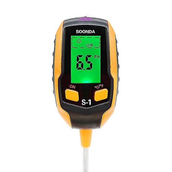 Jord pH-måler 4 i 1 Jordtester Fugtighed Digitalt Plantetermometer Potteplante Have Plæne Test Fugtighedsmåler, 317*57mm