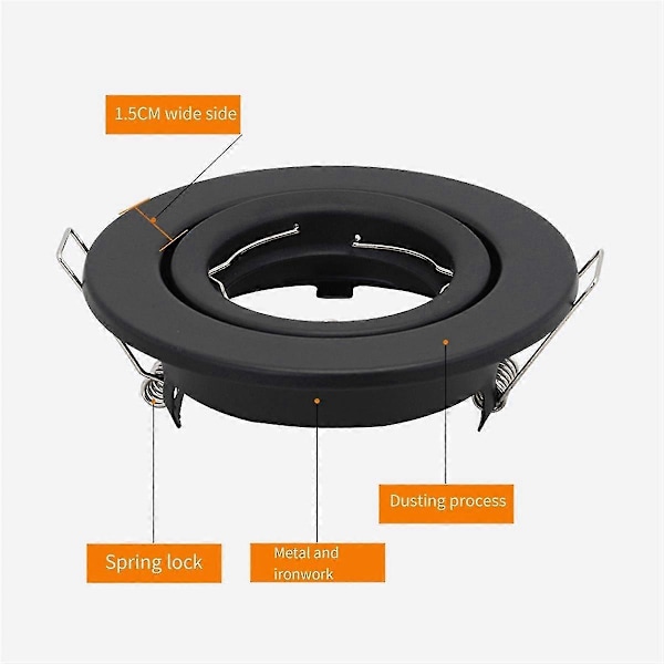 LED Spotlights Ramme Justerbar Downlight Led Holdere Utsparing 70mm for MR16 Pæreholder Innfelt LED Spot Light, A