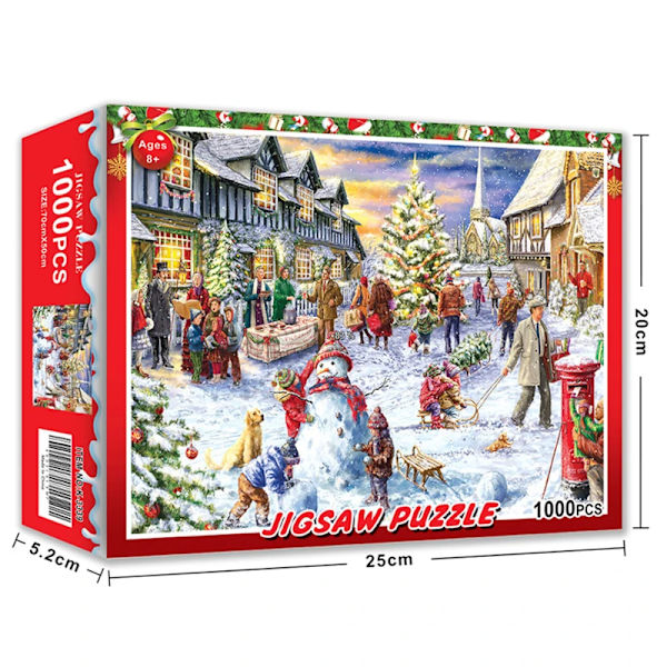 Puslespill for 1000 brikker Papirpuslespill Pedagogisk Intellektuell Dekompresjon DIY Puslespill Leker Gave Christmas