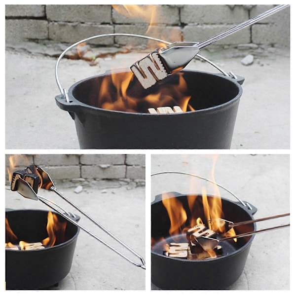 Kul Tang Alsidige Pind Tang, Holdbare Grill Tang i Rustfrit Stål, Kul Tang