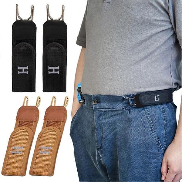Osynlig Taktisk Metallkrok Elastiskt Bälte - Unisex Spännlöst Midjeband för Utomhusarbete & EDC-utrustning balck 1pcs