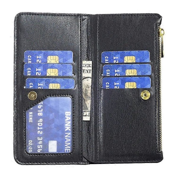 BINFEN COLOR Kompatibel med Samsung Galaxy A32 4G (EU-versjon) BF Style-15 Rombe Mønster Imprintet Beskyttelsesdeksel med Glidelås P Black