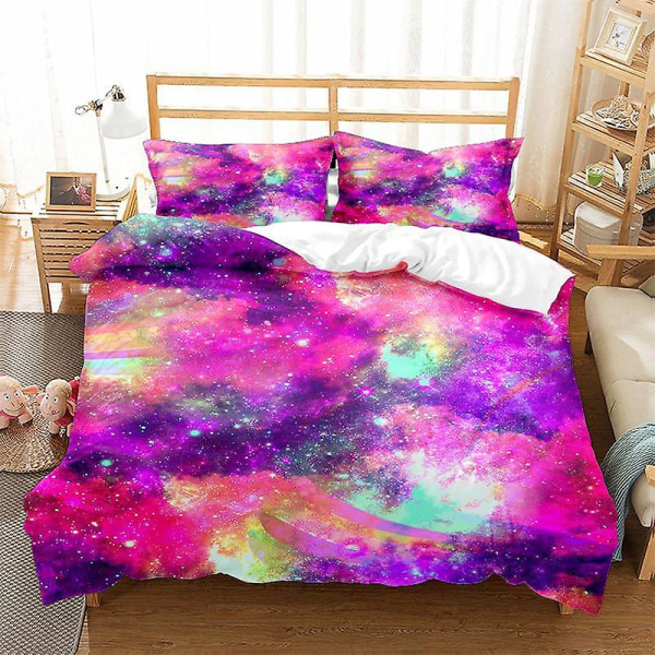 Outer Space Sängkläder Set Galaxy Starry Sky Cover 210x210cm