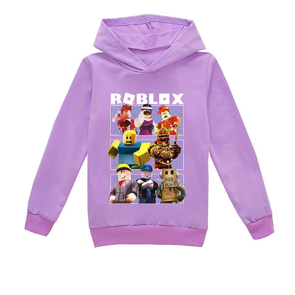 Roblox hættetrøje til børn termisk hættetrøje med tryk purple 150cm