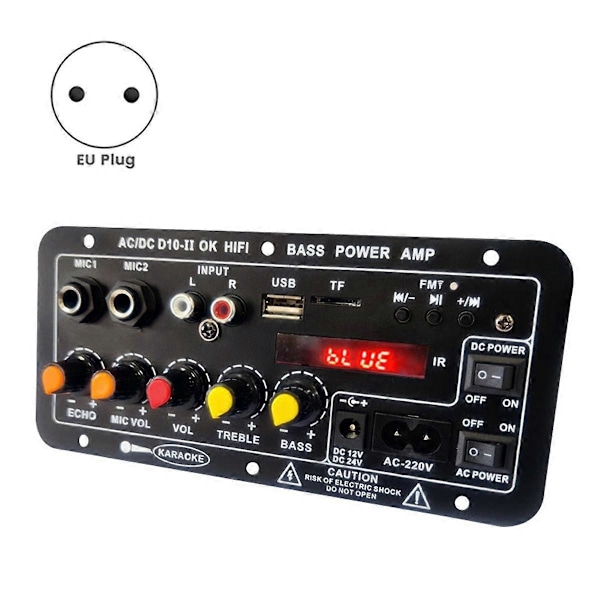 Forsterkerkort med Optisk Lyd Bluetooth AMP USB FM Radio TF Spiller DIY Audio Subwoofer for Hjem