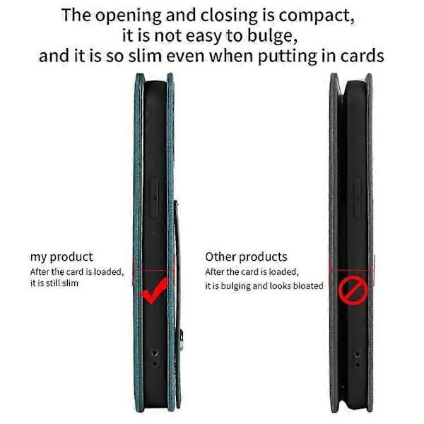 Kompatibelt för iPhone 13 6.1 tum Anti-fall Flip Fodral med Kortfack Magnetiskt PU Läder Plånboksfodral med Ställ och Handledsrem Brown