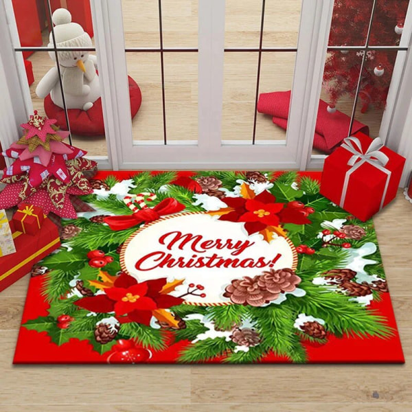 God Jul Jultomte Hem Entré Dekoration Matta Dörrmatta Halkfri Hall Sovrum Badrumsmatta Vardagsrumsmatta 10 80x120cm 23x47 inch