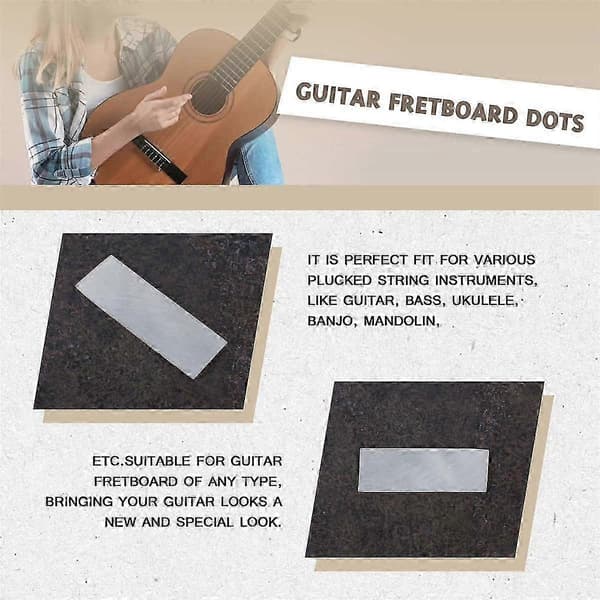 10 st Inläggningsmaterial Skal Rektangel Inläggningsmaterial för Gitarr Gitarr Greppbräda Prickar