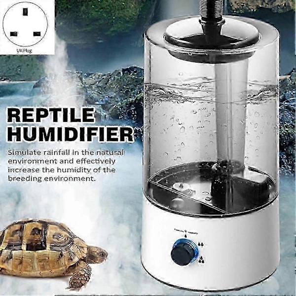 4L Amfibier & Reptil Tåke Luftfukter med Slange Justerbar Terrarium Reptil Fogger Luftfukter Ac