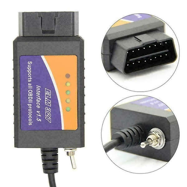 Ford Forscan ELM327 USB -muokattu OBD2-skanneri V1.5 MS-CAN HS-CAN -koodienlukija