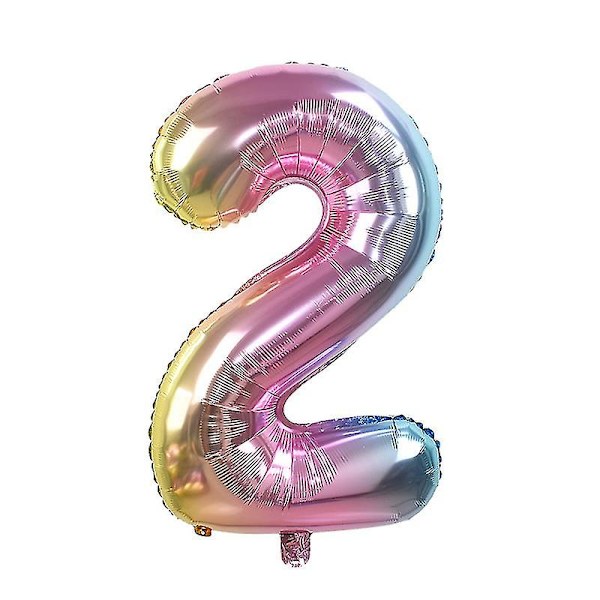 32 tum Iridescent Regnbågsfärg Nummer Folieballonger Födelsedag Bröllopsfest Dekoration
