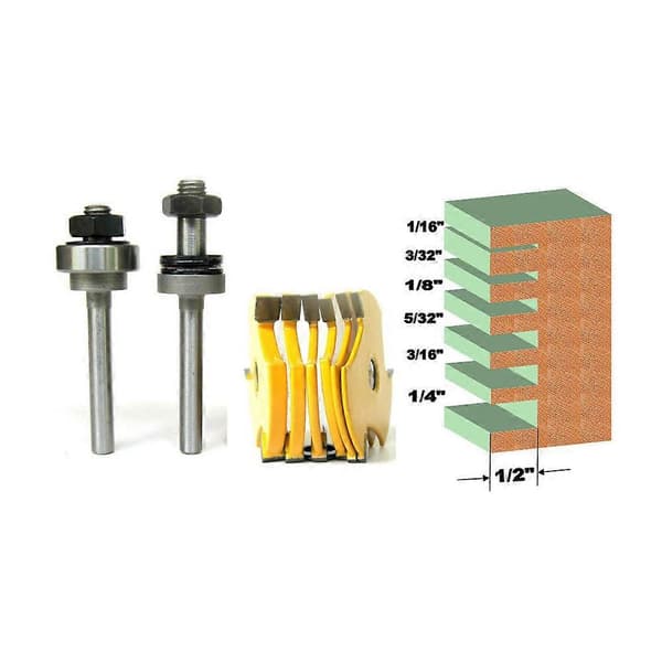 8 stk. 1/4 tomme skaftslids, samling 6 skær & 2 dor Router Bit Sæt