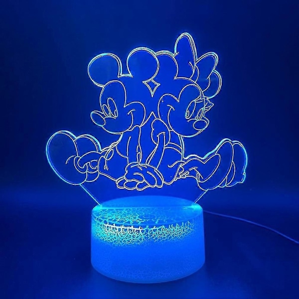 2025 Uusi Minnie Mikki 3D Led Yövalo Lasten Makuuhuoneen Pöytävalaisin