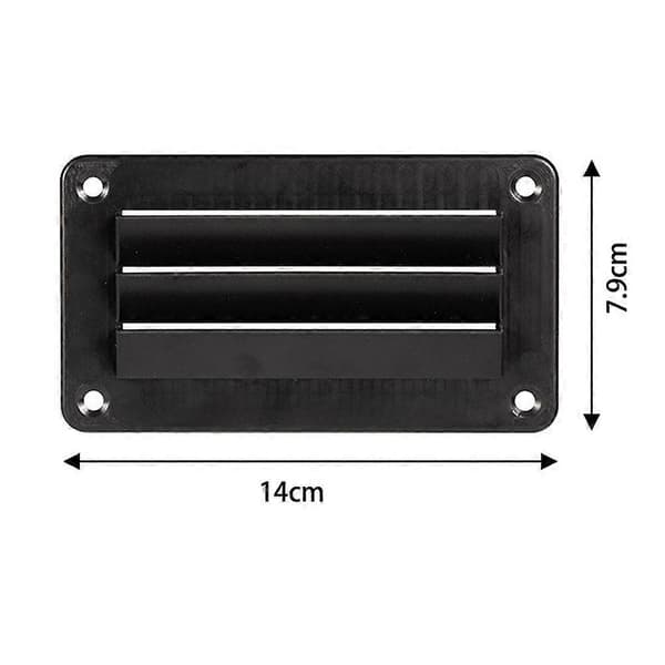 RV Luftventilationsgitter ABS Material Badeværelse Køkken Kontor Ventilationsrist 2pcs black