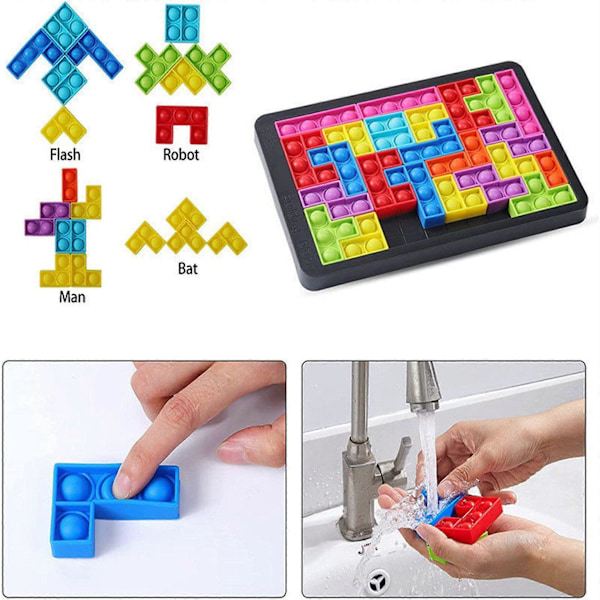 Power Your Fun Pop Puzzle Popper Fidget -peli - 27-osainen palapeli Pop Push It Bubble Sensory Fidget -lelut stressin lievitykseen, silikonipeli