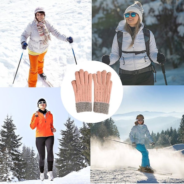Vinter Touchscreen Stretch Termiska Magiska Handskar Varma Ullstickade Tjocka Fleece Style4