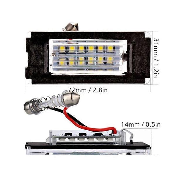2 stk. LED nummerpladelys, ingen fejl, nummerpladelys til R56 2006 - 2012
