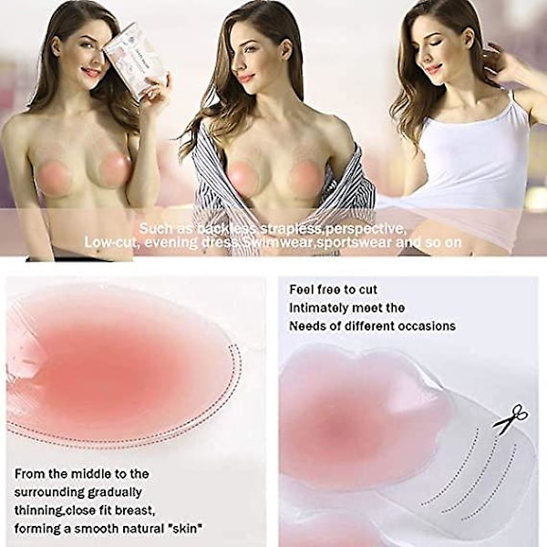 Diameter 10 cm, Blommeformet+rund form, Medium Størrelse Silikone Brystvorter Usynlige Nipple Patches Til BH'er