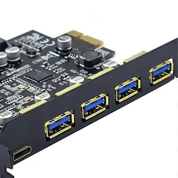USB 3.2 PCIE -laajennuskortti PCIE 1X - USB 3.2 TYPE-C USB 3.2 Gen1 -sovitin Multiplier USB3.2 PCI E