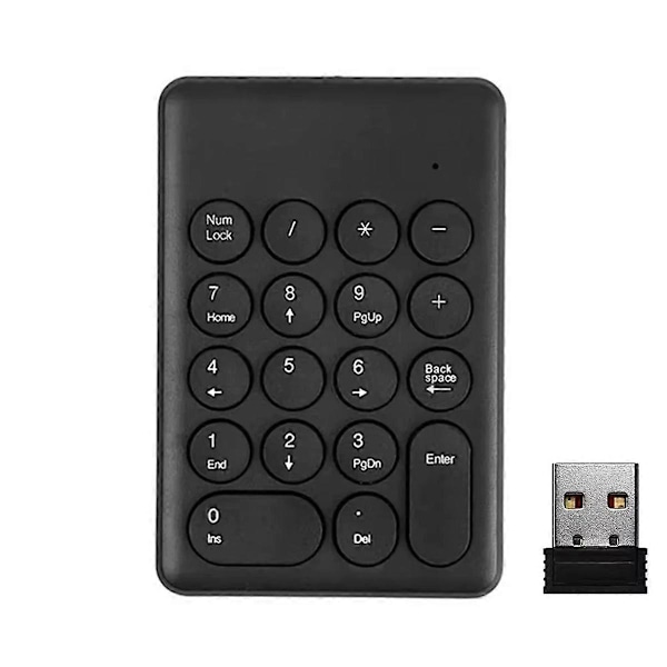 Nytt 2.4G Trådlöst Digitalt Tangentbord USB 18 Tangenter Mini Numeriskt Tangentbord A