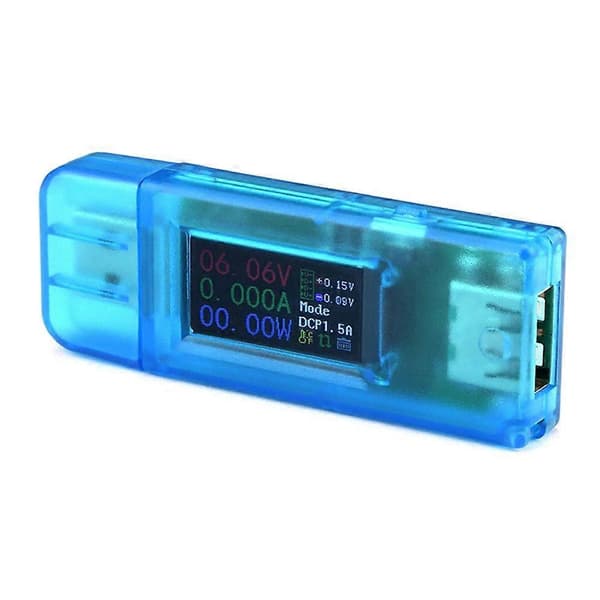 0,96 tommer IPS LCD-skærm 13 i 1 Multifunktionel USB-tester Spænding Strøm Effekt Måler Voltmeter A