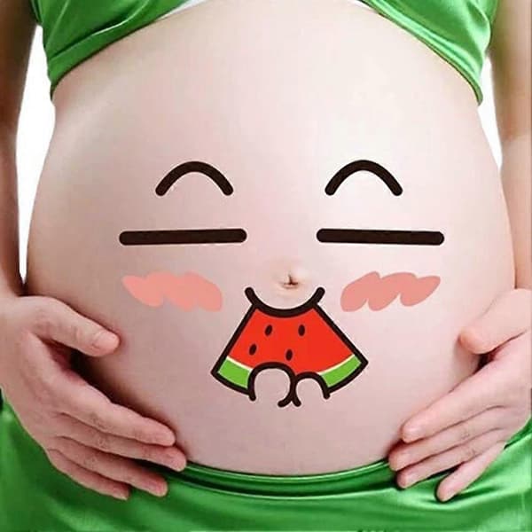 Maternity Belly Tattoo Stickers - 9 ark tegneseriedesigns til graviditetsfoto E
