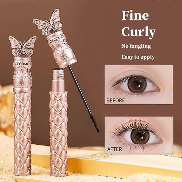 Butterfly Flying Volume Mascara Curl Langtidsholdbar Makeup Tynd Børste Eyelash Primer Form 1pcs
