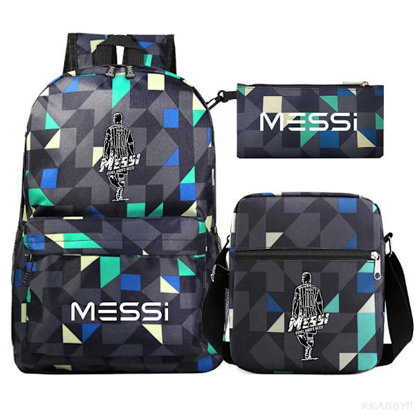 Jalkapallo Messi reppu 3 osaa Gray