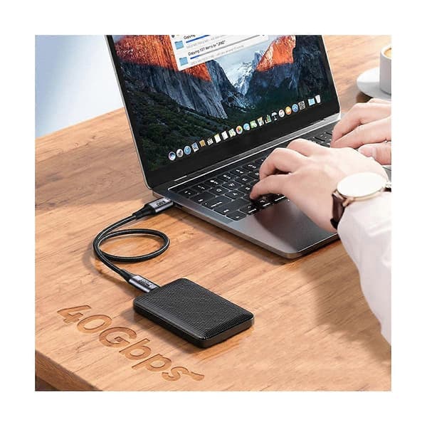 USB Täystoiminto Datakaapeli, 40G 100W Type C Datakaapeli, 3 Nopea Pikalataus, Type-C Uros -liitin