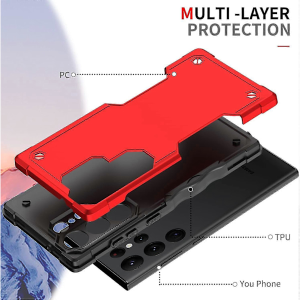 Stødsikkert etui kompatibelt med Samsung Galaxy S23 Ultra/ S23+ S23 Plus/ S23 Kraftigt robust anti-drop cover